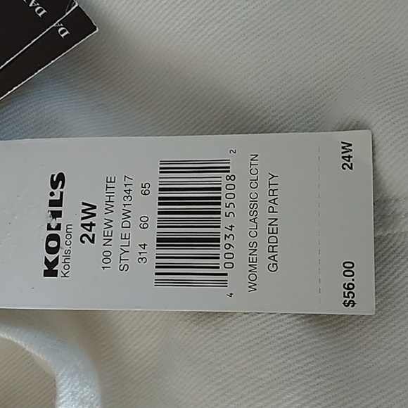 Dana Buchman Comfort Fit White Crop Pant 24 W - Picture 7 of 10